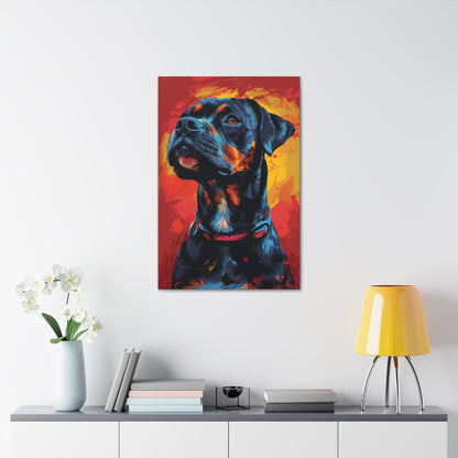 Rottweiler Dog - Abstract Illustration Canvas Gallery Wraps