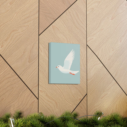 White Dove Flying Digital Illustration Canvas Gallery Wraps