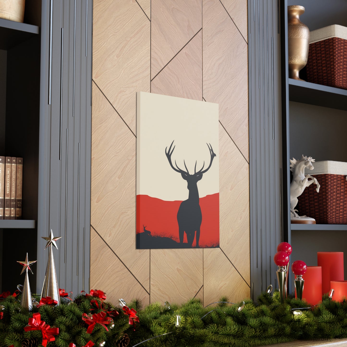 Reindeer with antlers  Digital Illustration Canvas Gallery Wraps