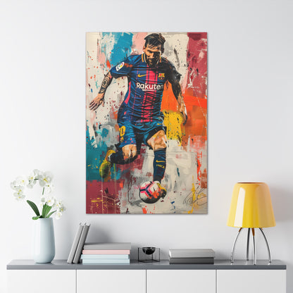 Lionel Messi - Abstract Digital Painting Canvas Gallery Wraps