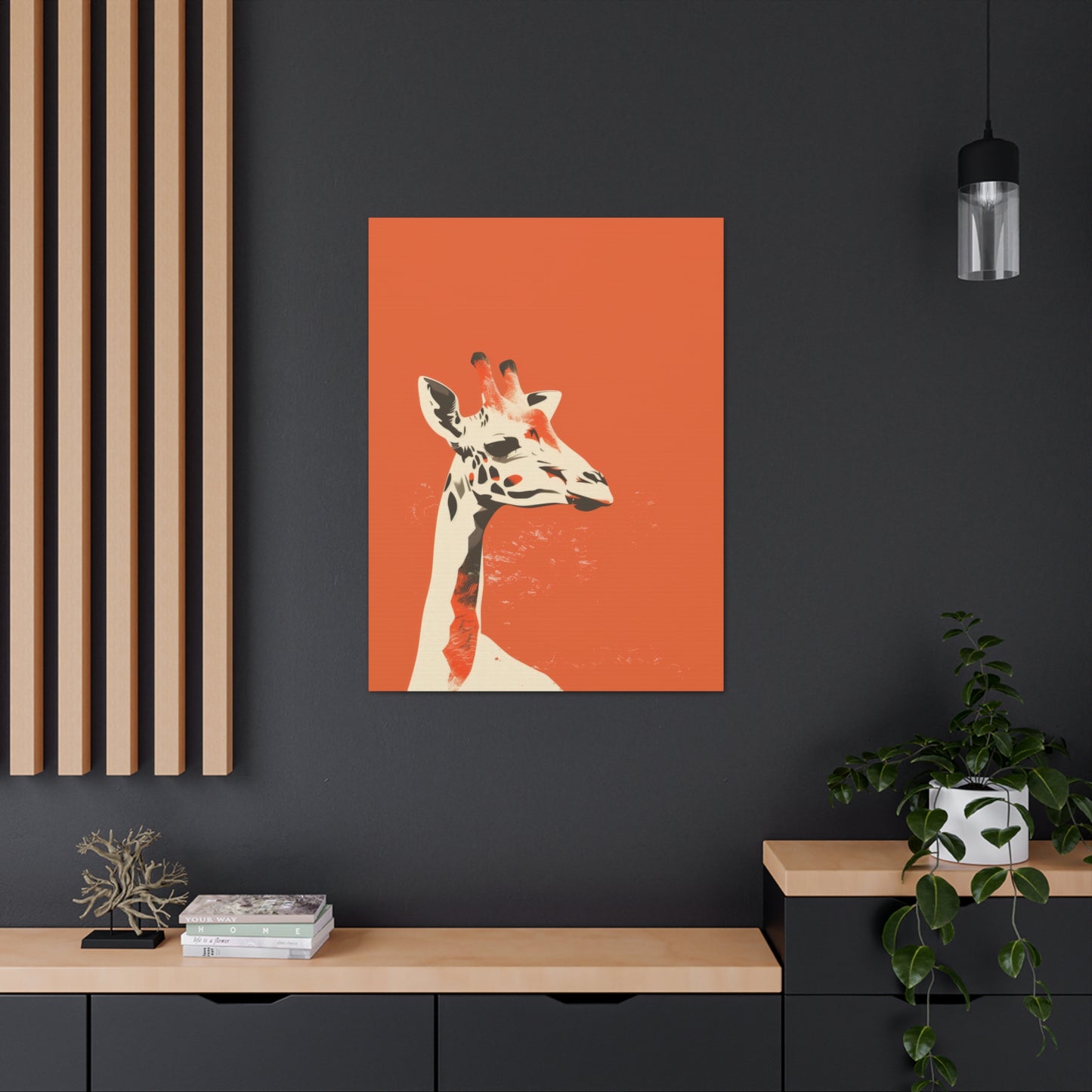 Giraffe Digital Illustration Canvas Gallery Wraps