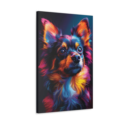 Papillon Dog - Abstract Illustration Canvas Gallery Wraps