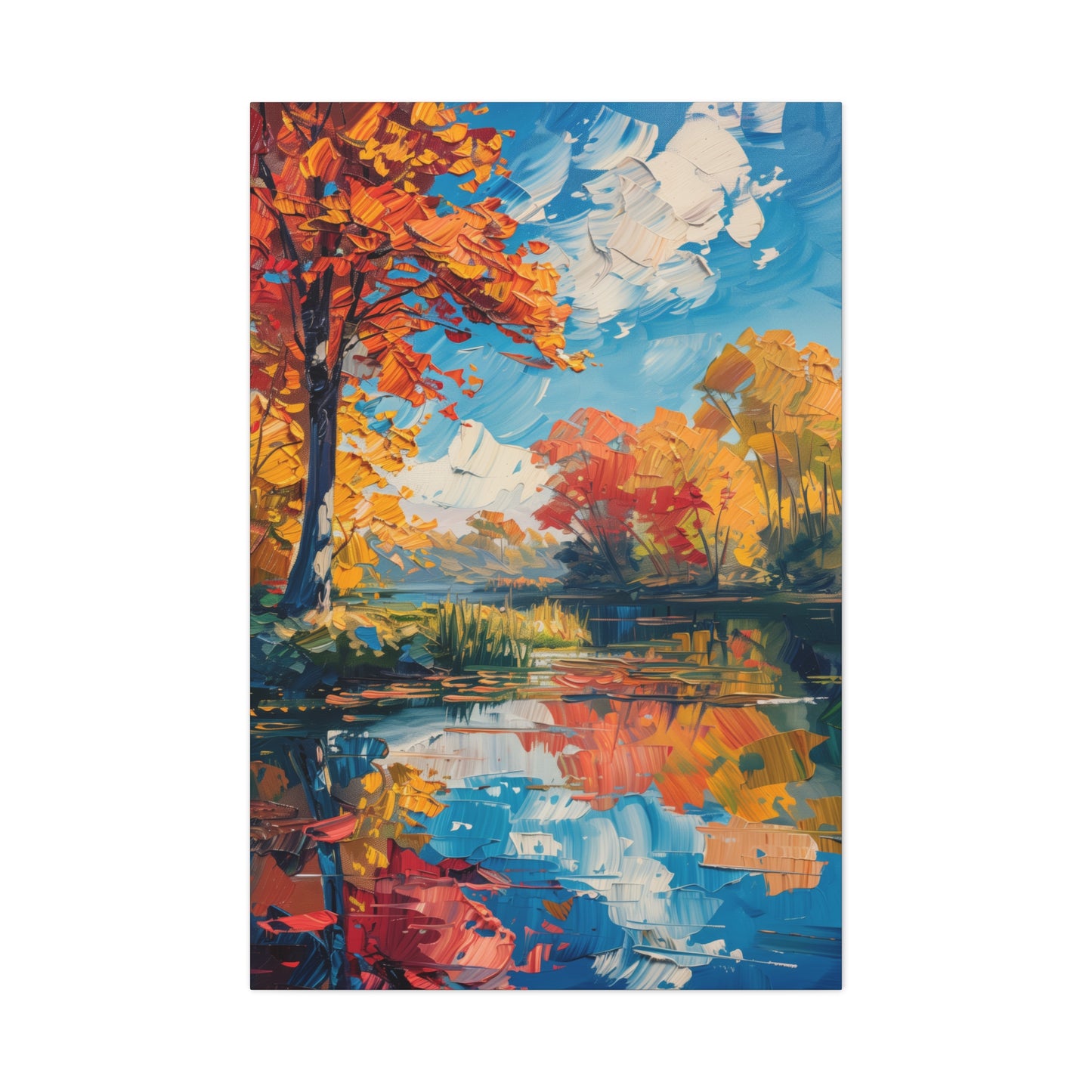 Autumn Nature - Claude Monet Style Digital Print Canvas Gallery Wraps