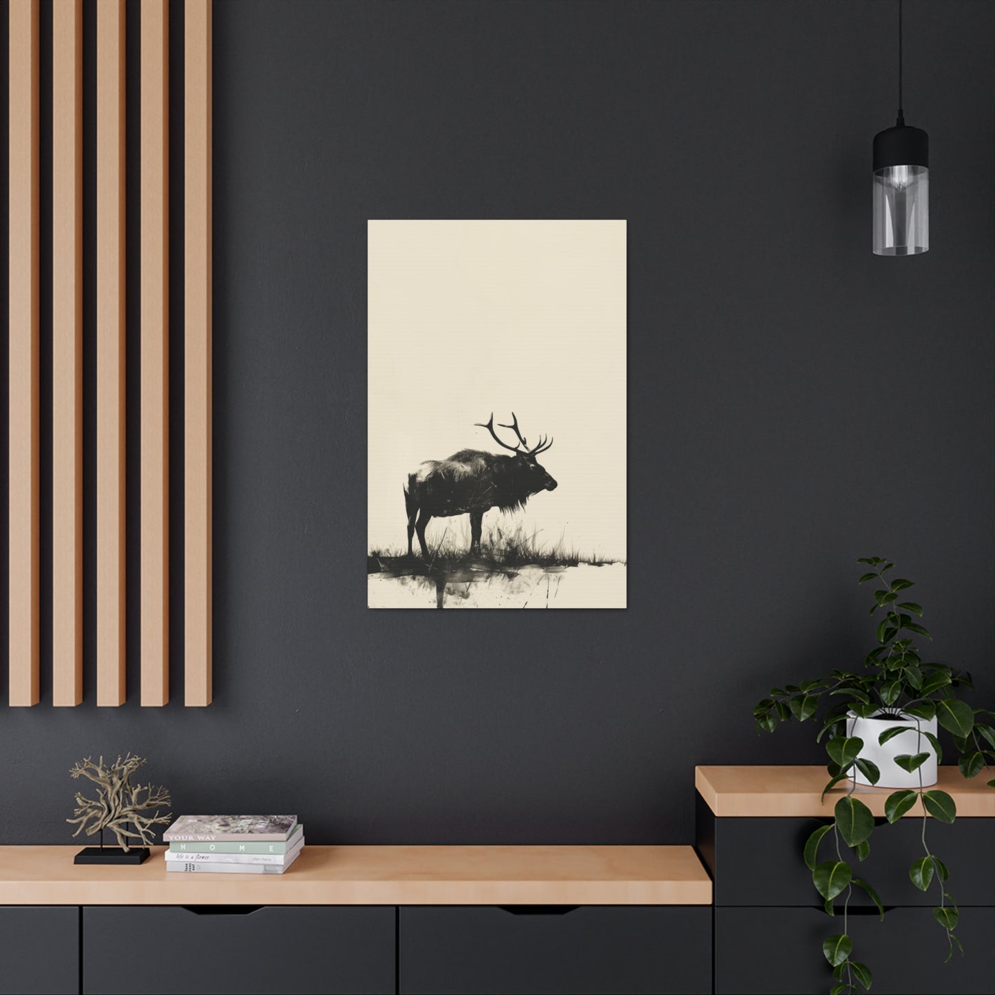 Moose Digital Illustration Canvas Gallery Wraps