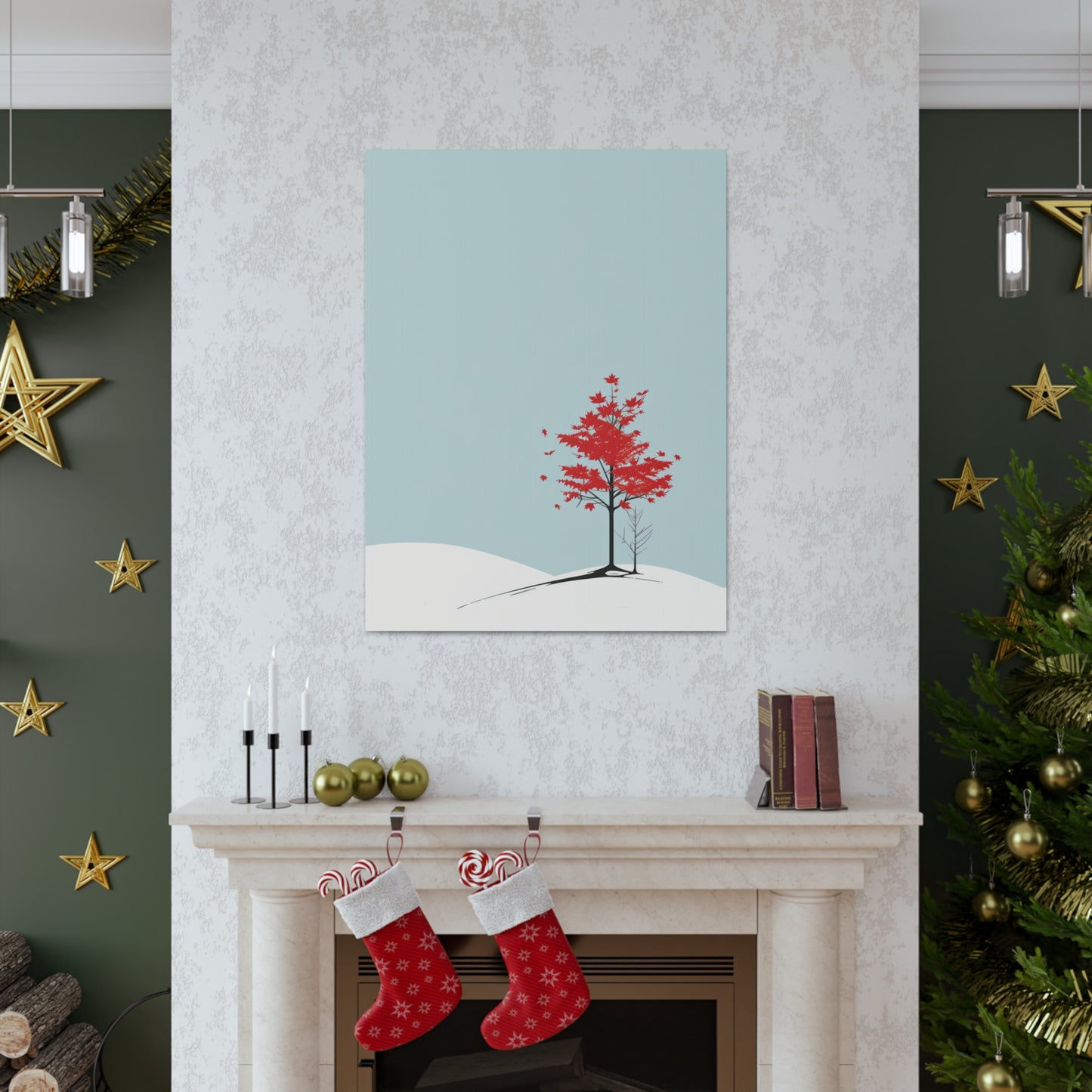 Maple Tree in Winter - Illustration Canvas Gallery Wraps