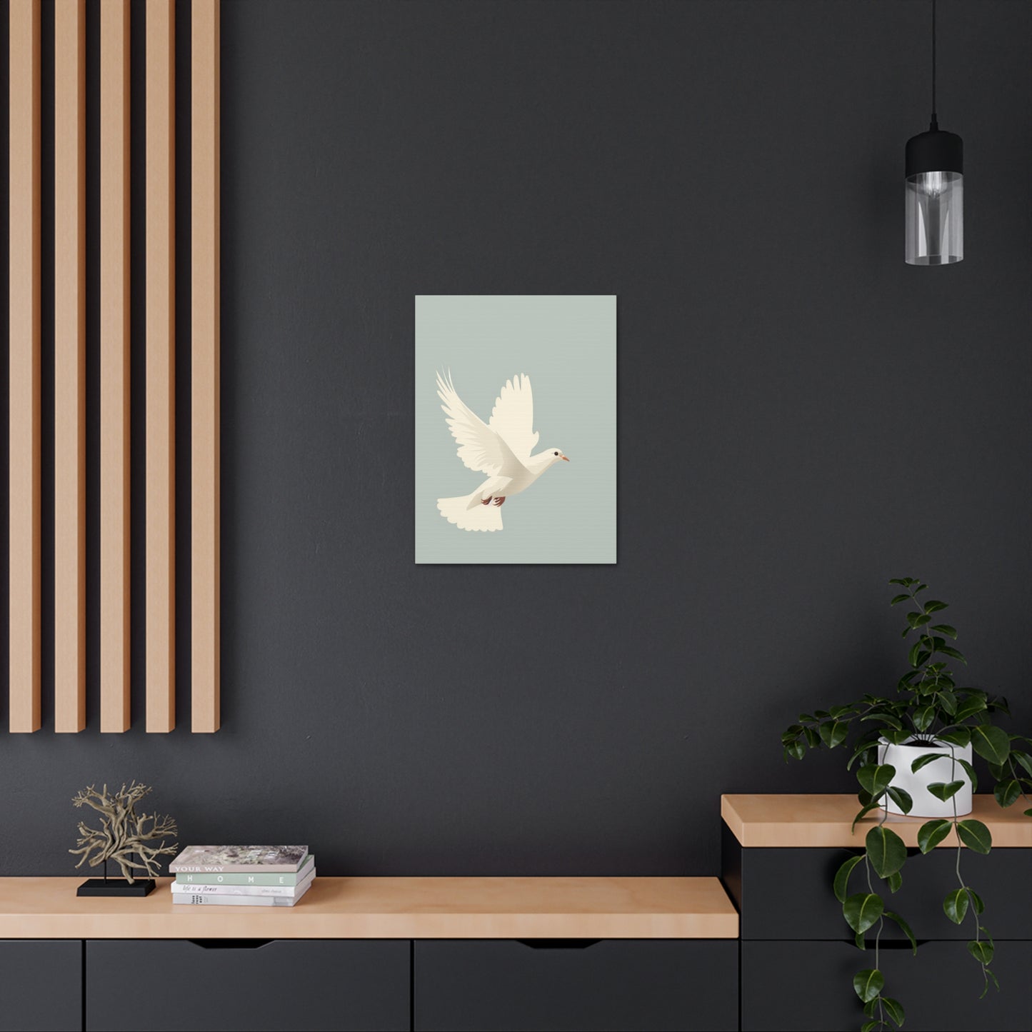 White Dove Digital Illustration Canvas Gallery Wraps