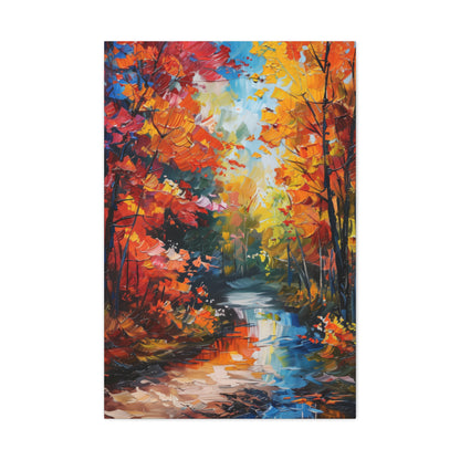 Road Through Autumn Flower Forest - Leonid Afremov Oil Painting Canvas Gallery Wraps