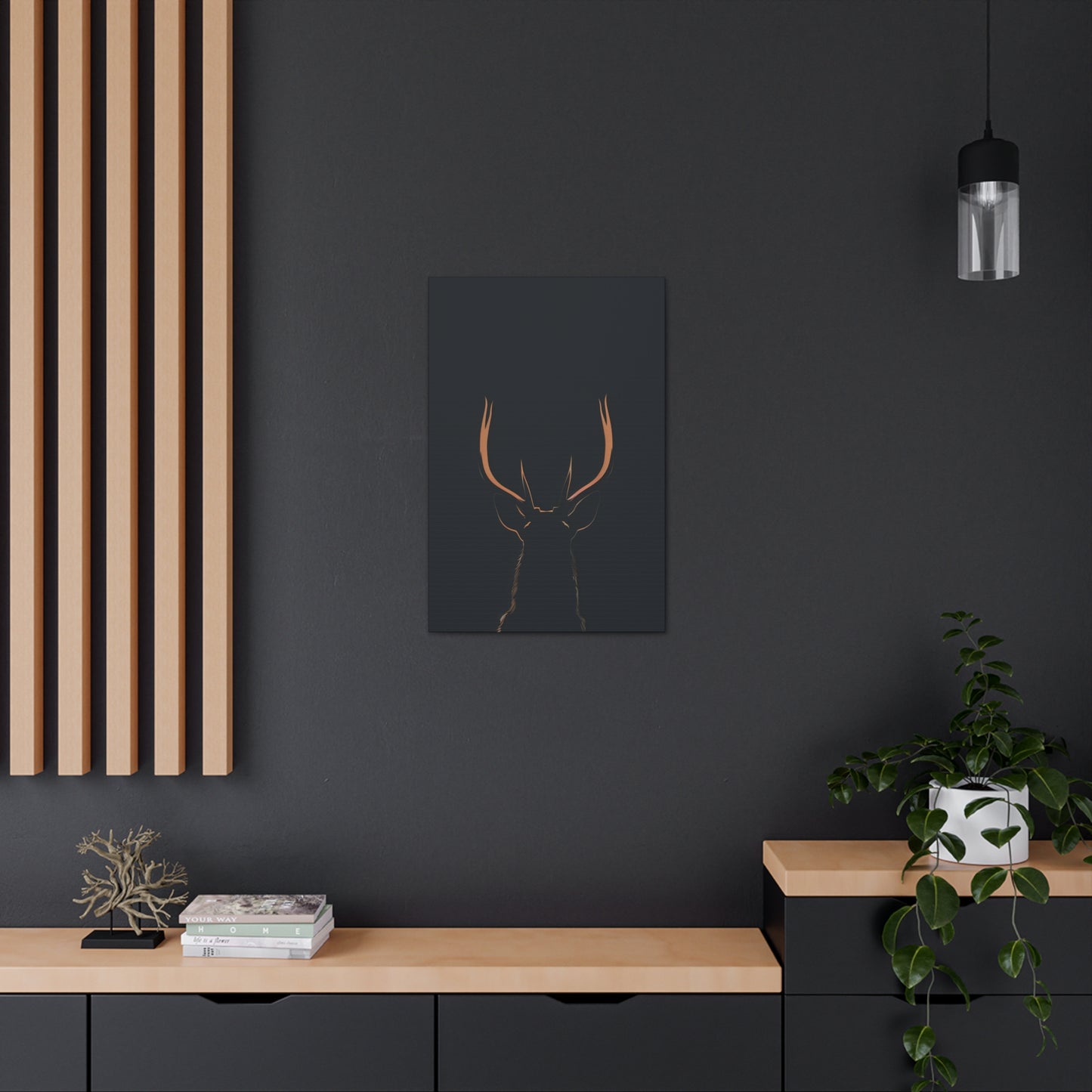 Reindeer antlers  Digital Illustration Canvas Gallery Wraps