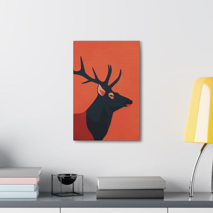 Reindeer with antlers Digital Illustration Canvas Gallery Wraps