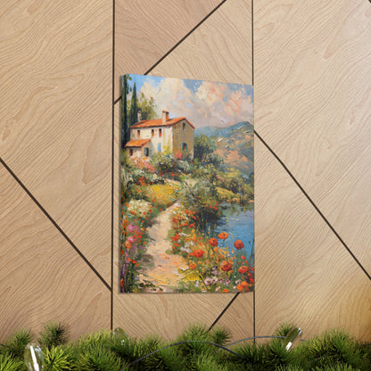 European countryside village house medieval times Digital Oil Painting Print Canvas Gallery Wraps