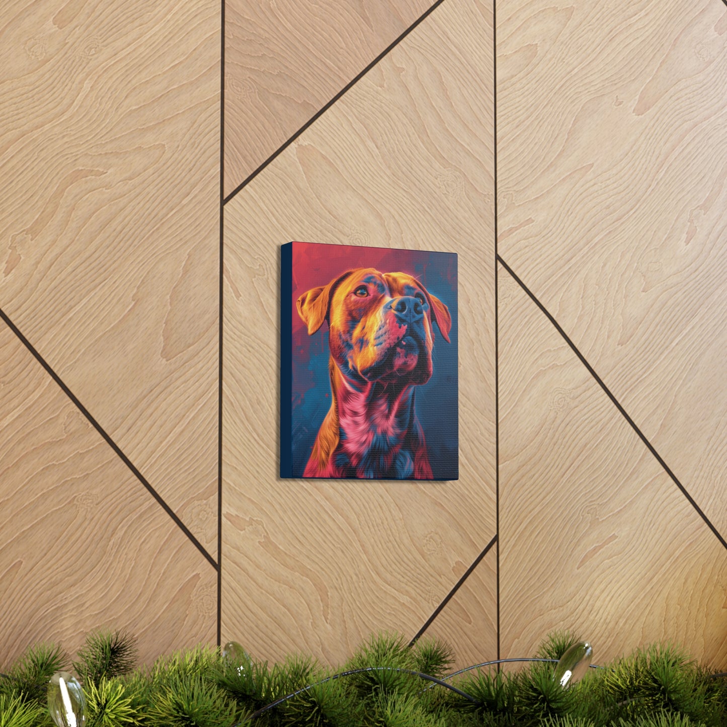 American Pit Bull Terrier - Abstract Illustration Canvas Gallery Wraps