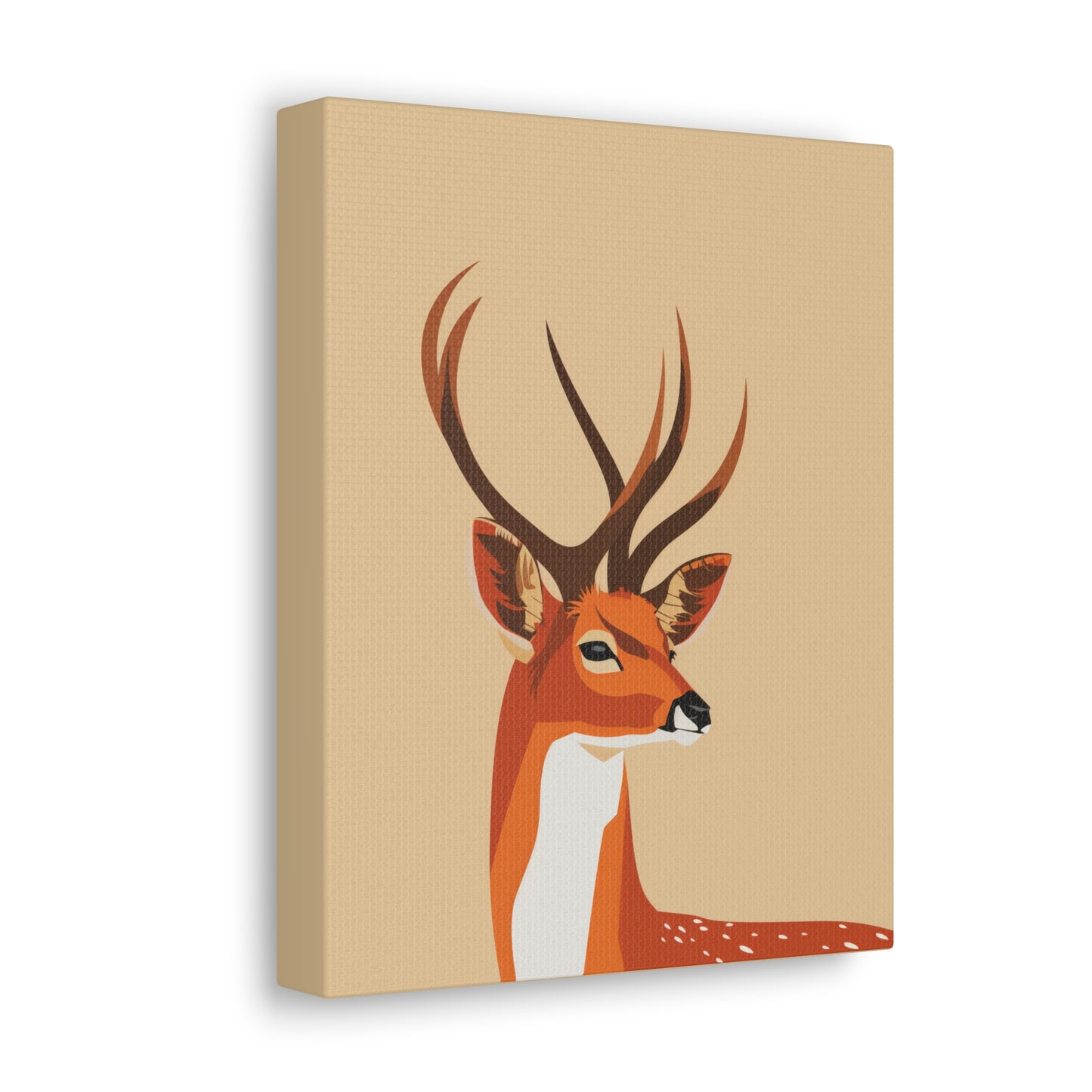 Deer with Antlers Digital Illustration Canvas Gallery Wraps