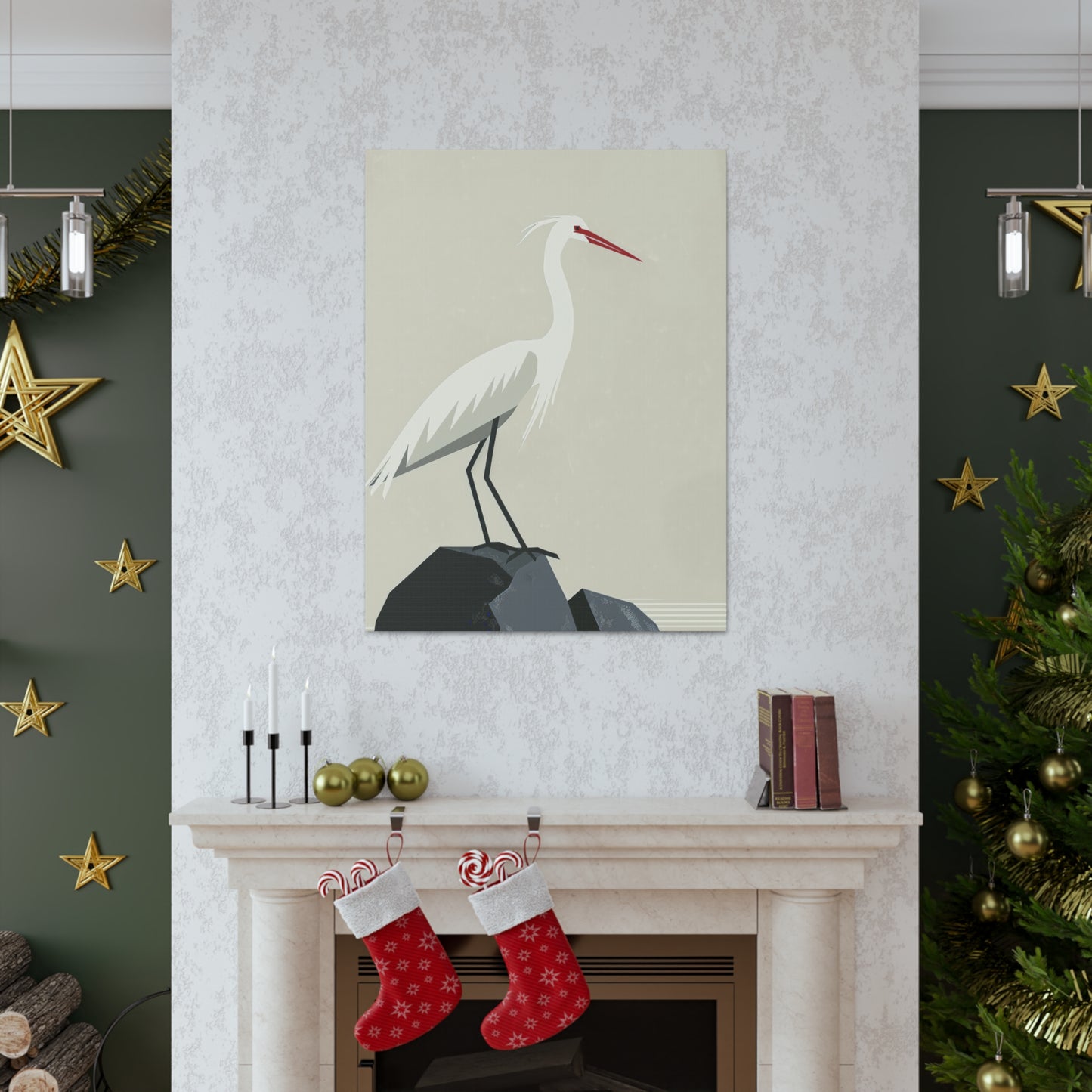 Stork Digital Illustration Canvas Gallery Wraps