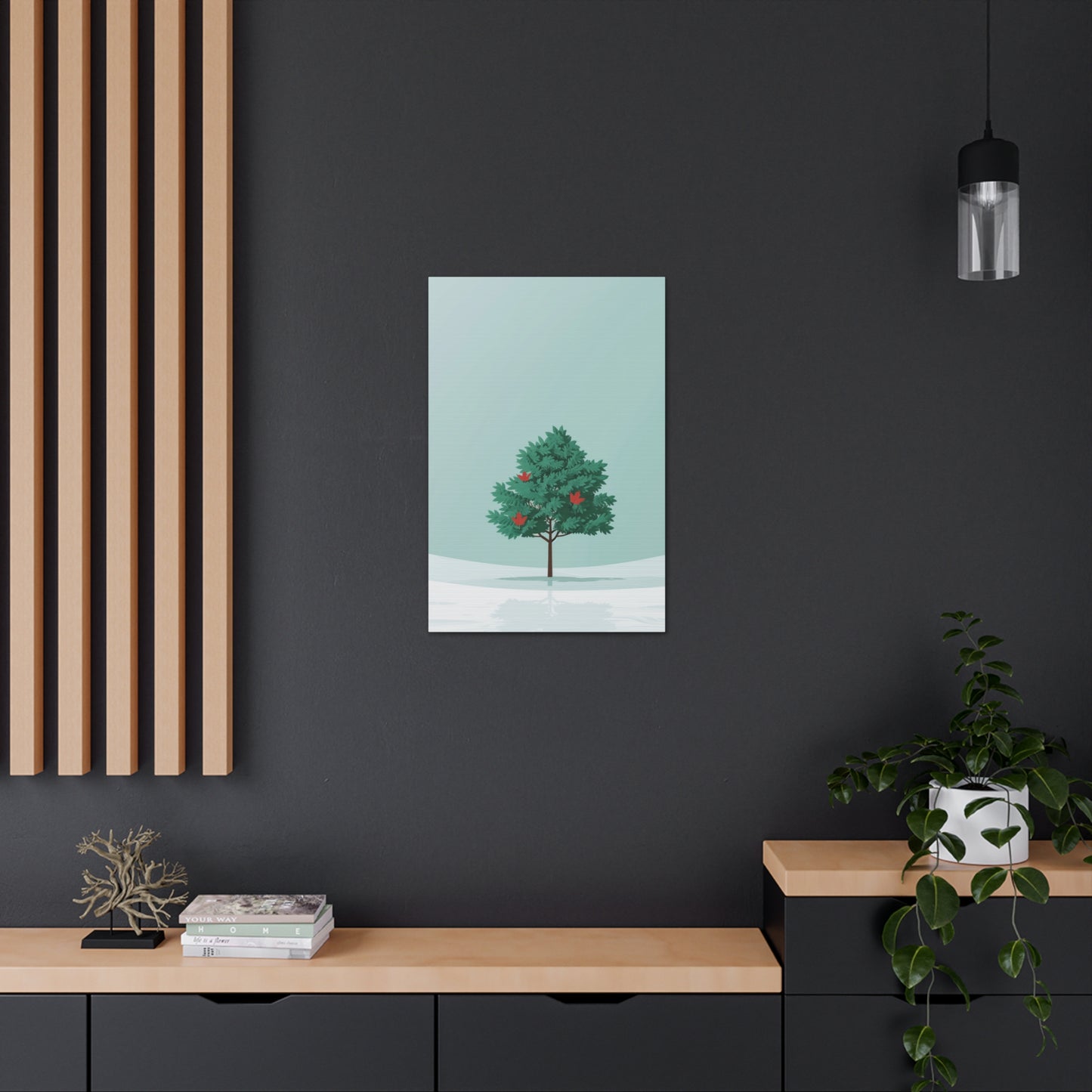 Maple Tree in Winter - Illustration Canvas Gallery Wraps