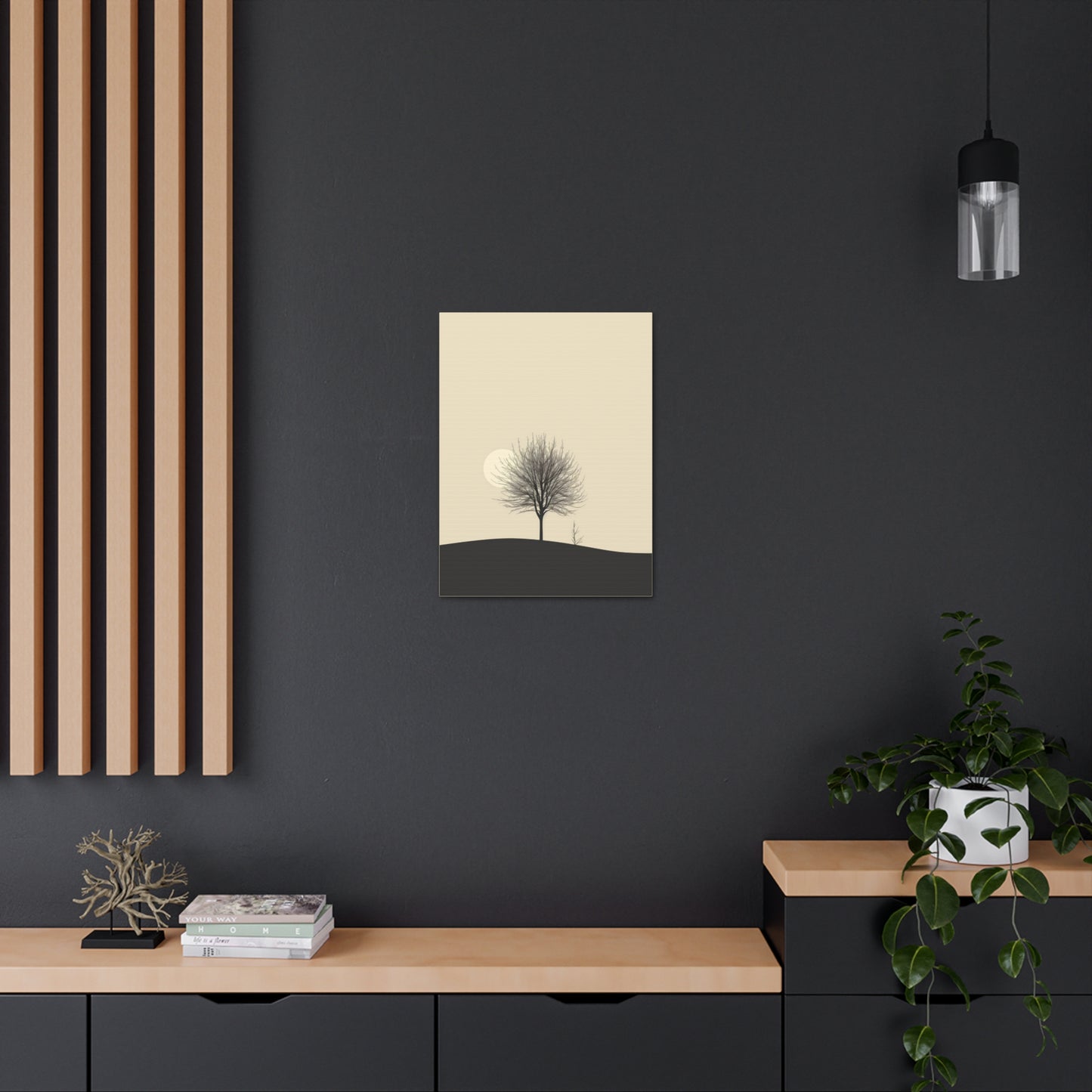 Lone Leafless Tree - Illustration Canvas Gallery Wraps