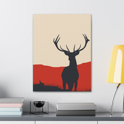 Reindeer with antlers  Digital Illustration Canvas Gallery Wraps