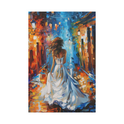 Bride in the Street - Leonid Afremov Style Digital Print Canvas Gallery Wraps