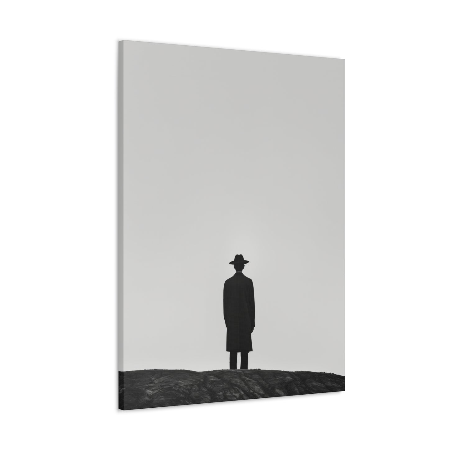 Man Wearing Suit and Porkpie Hat - Takeshi Kitano Style Digital Illustration Canvas Gallery Wraps