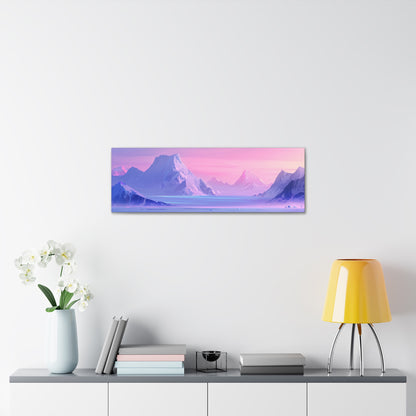 Antarctic Evening Landscape - Digital Illustration Panorama Canvas Gallery Wraps