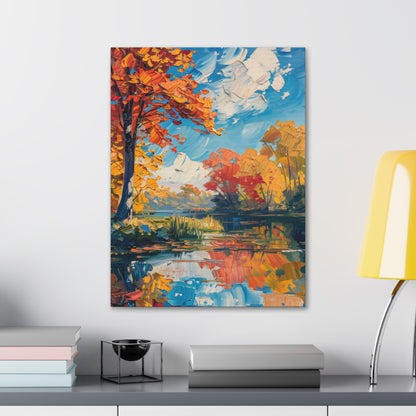 Autumn Nature - Claude Monet Style Digital Print Canvas Gallery Wraps