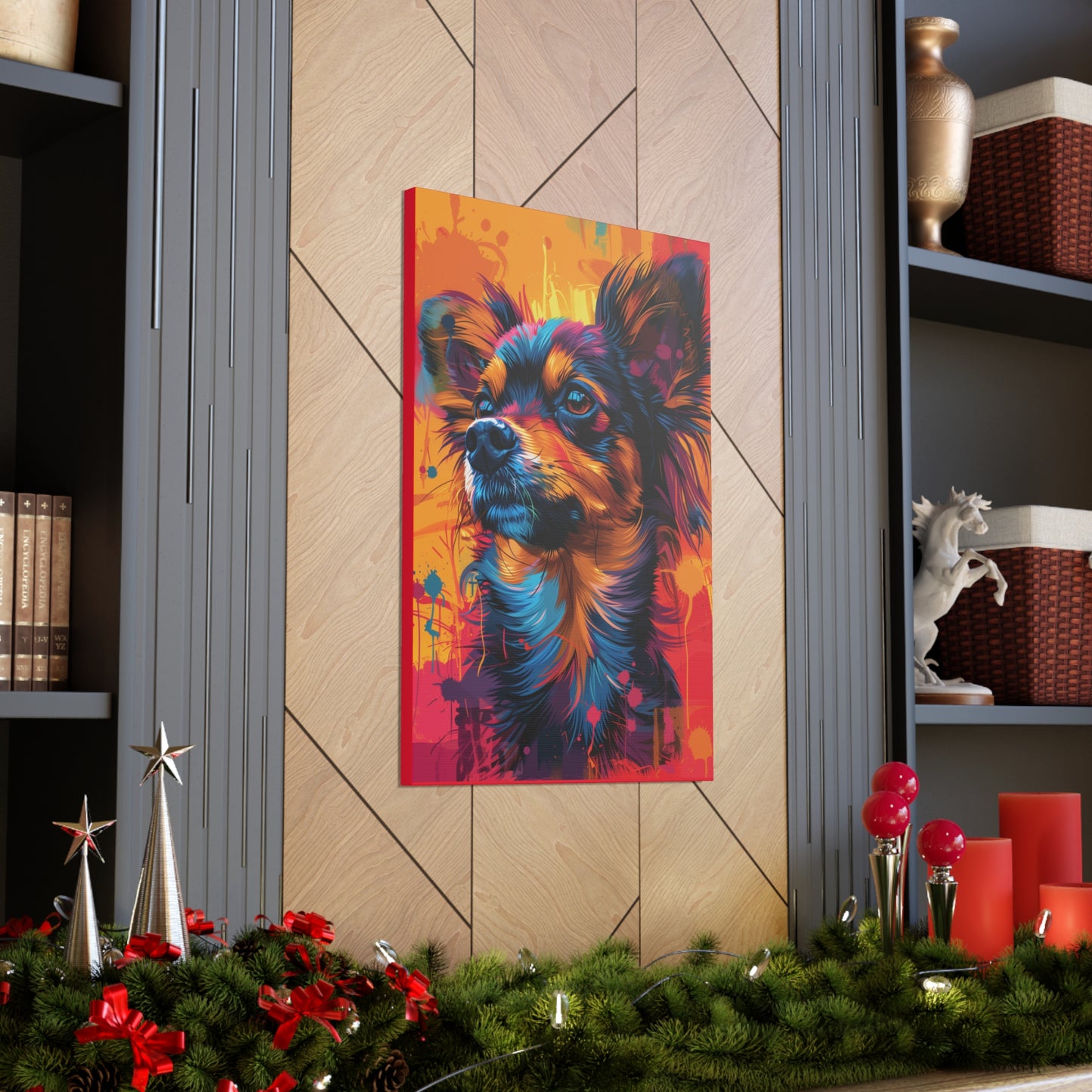 Chihuahua Dog - Abstract Illustration Canvas Gallery Wraps