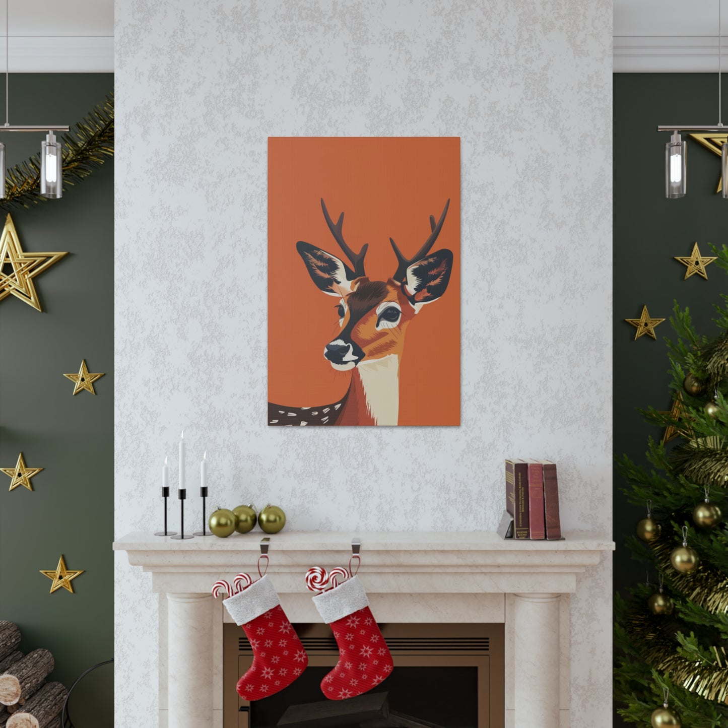 Deer - Digital Illustration Canvas Gallery Wraps