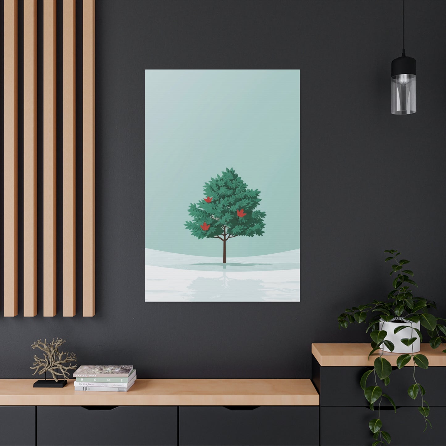 Maple Tree in Winter - Illustration Canvas Gallery Wraps