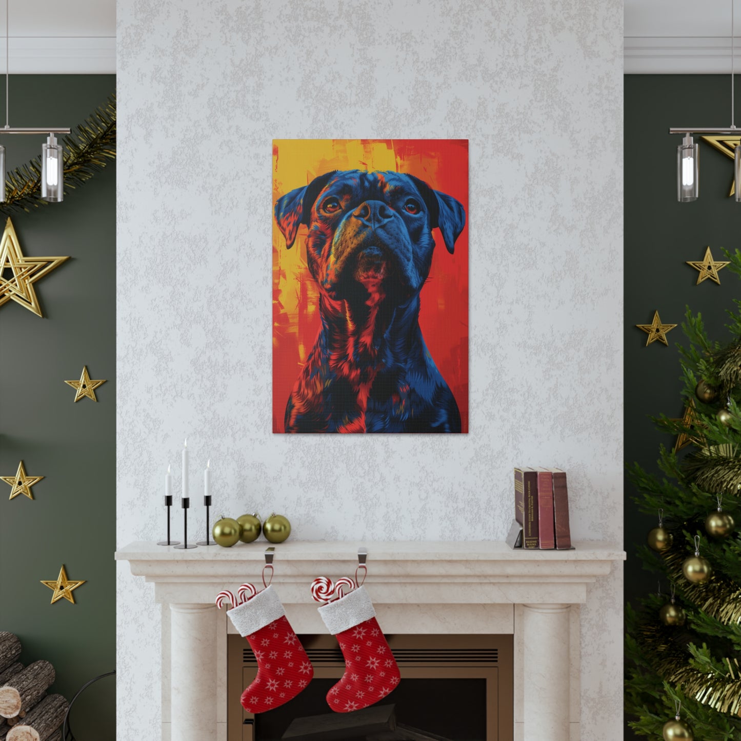 American Pit Bull Terrier - Abstract Illustration Canvas Gallery Wraps