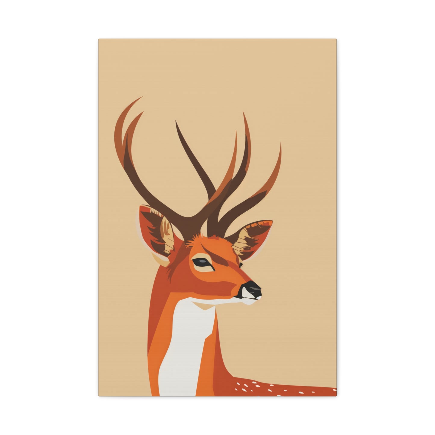 Deer with Antlers Digital Illustration Canvas Gallery Wraps