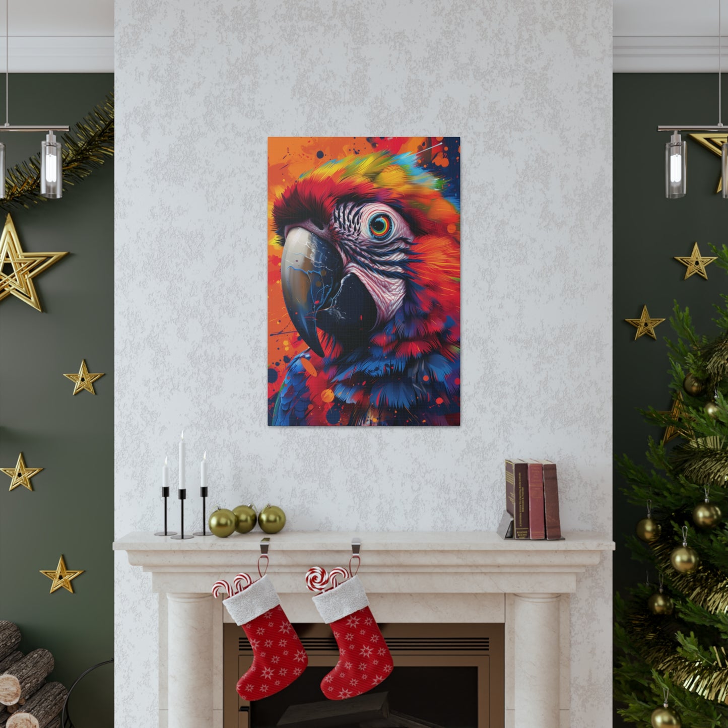 Macaw Parrot - Digital Illustration Canvas Gallery Wraps