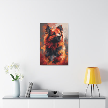 Papillon Dog - Abstract Illustration Canvas Gallery Wraps