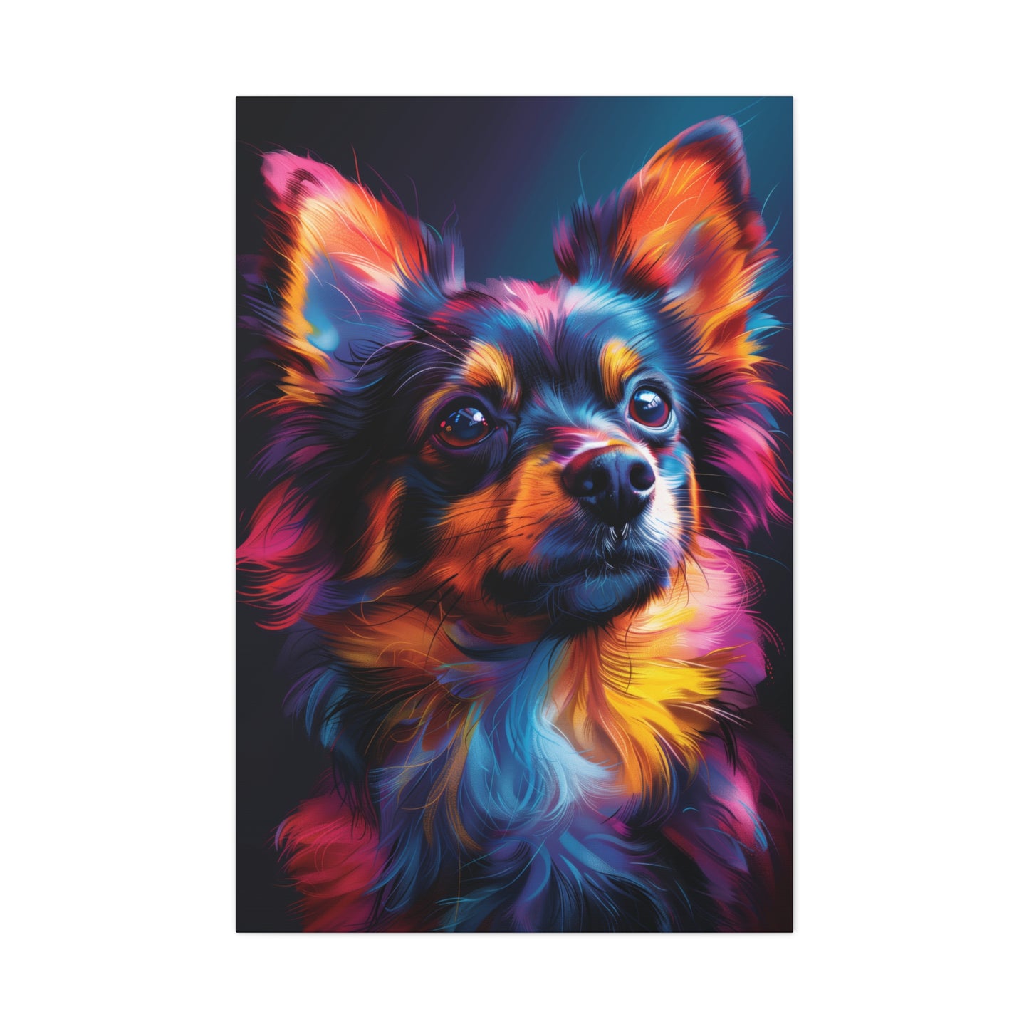 Papillon Dog - Abstract Illustration Canvas Gallery Wraps