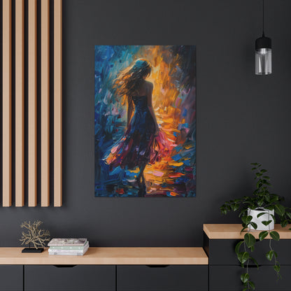 girl - Leonid Afremov Style Digital Print Canvas Gallery Wraps