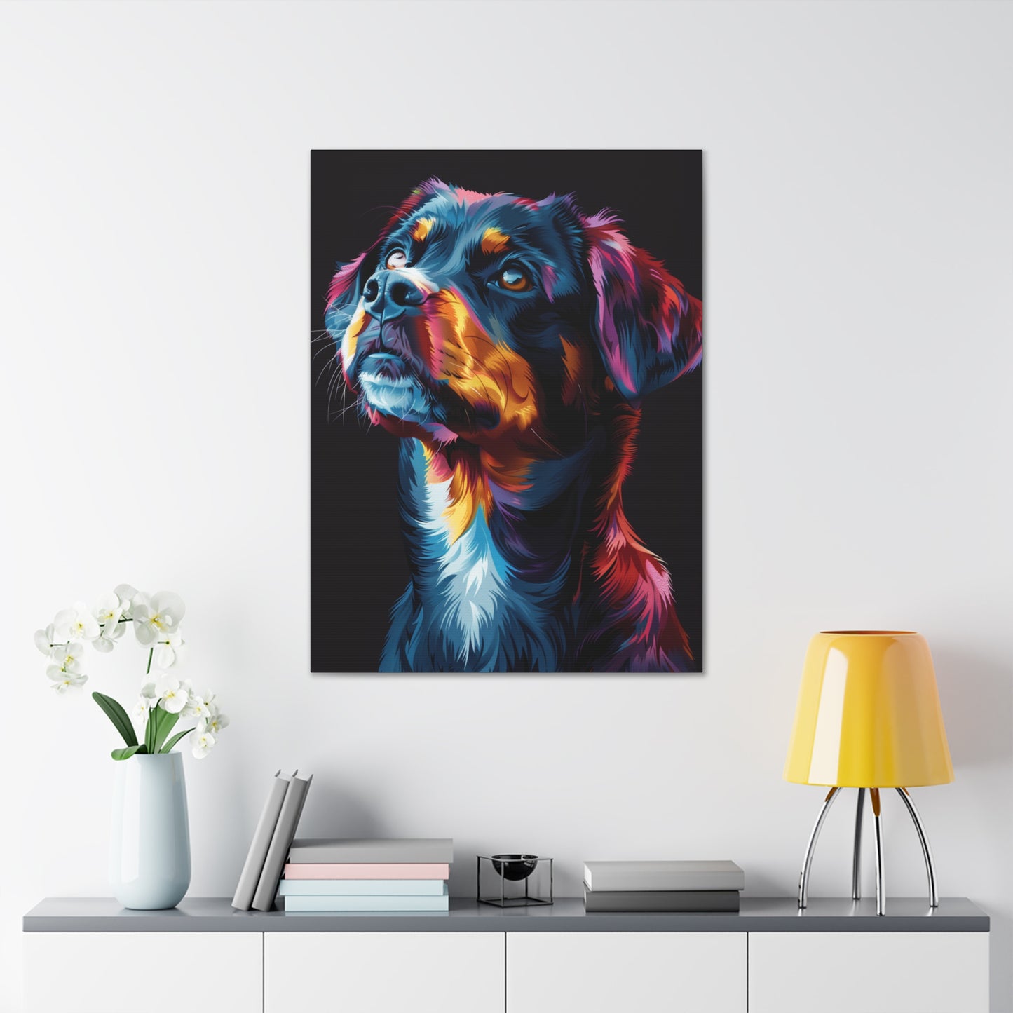 Black Labrador Dog - Abstract Illustration Canvas Gallery Wraps