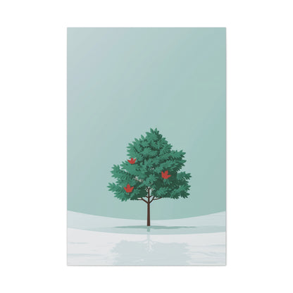 Maple Tree in Winter - Illustration Canvas Gallery Wraps