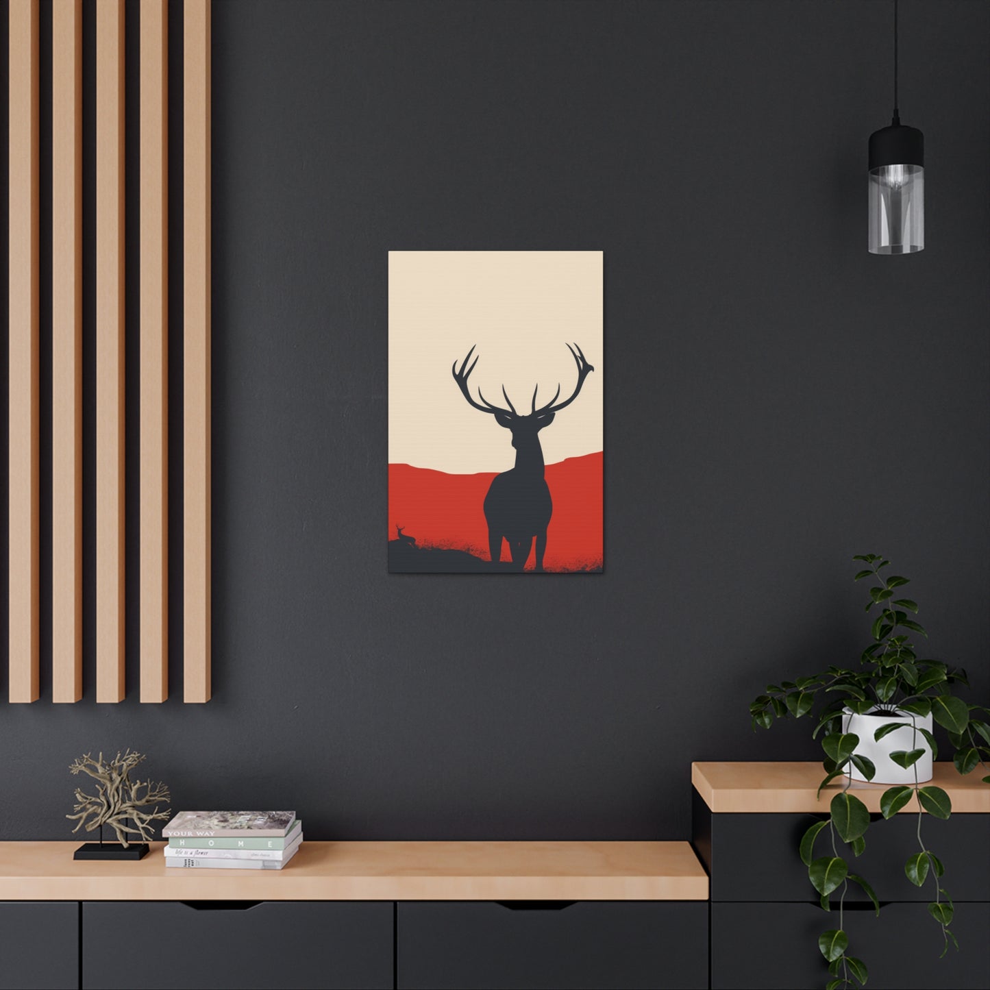 Reindeer with antlers  Digital Illustration Canvas Gallery Wraps