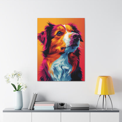 Border Collie Dog - Abstract Illustration Canvas Gallery Wraps