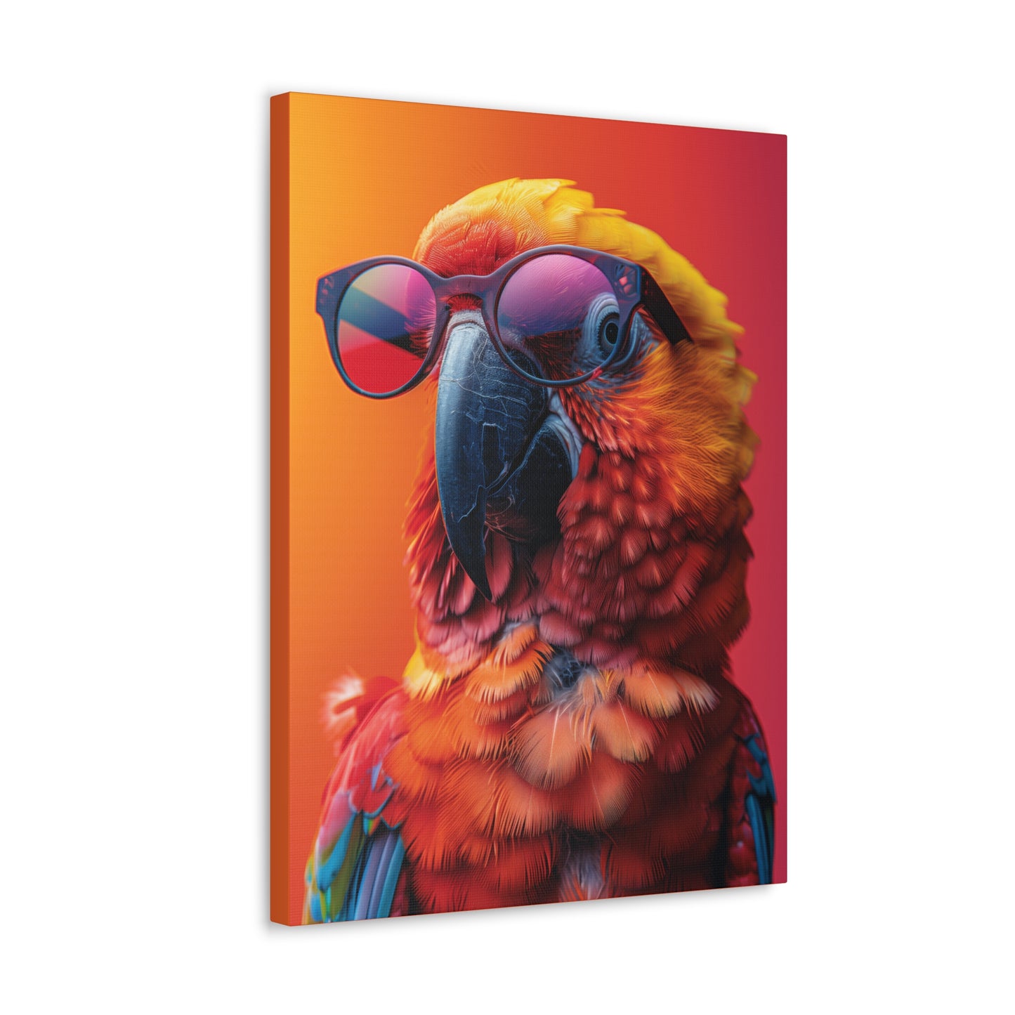 Parrot Wearing Sunglasses - Illustration Canvas Gallery Wraps