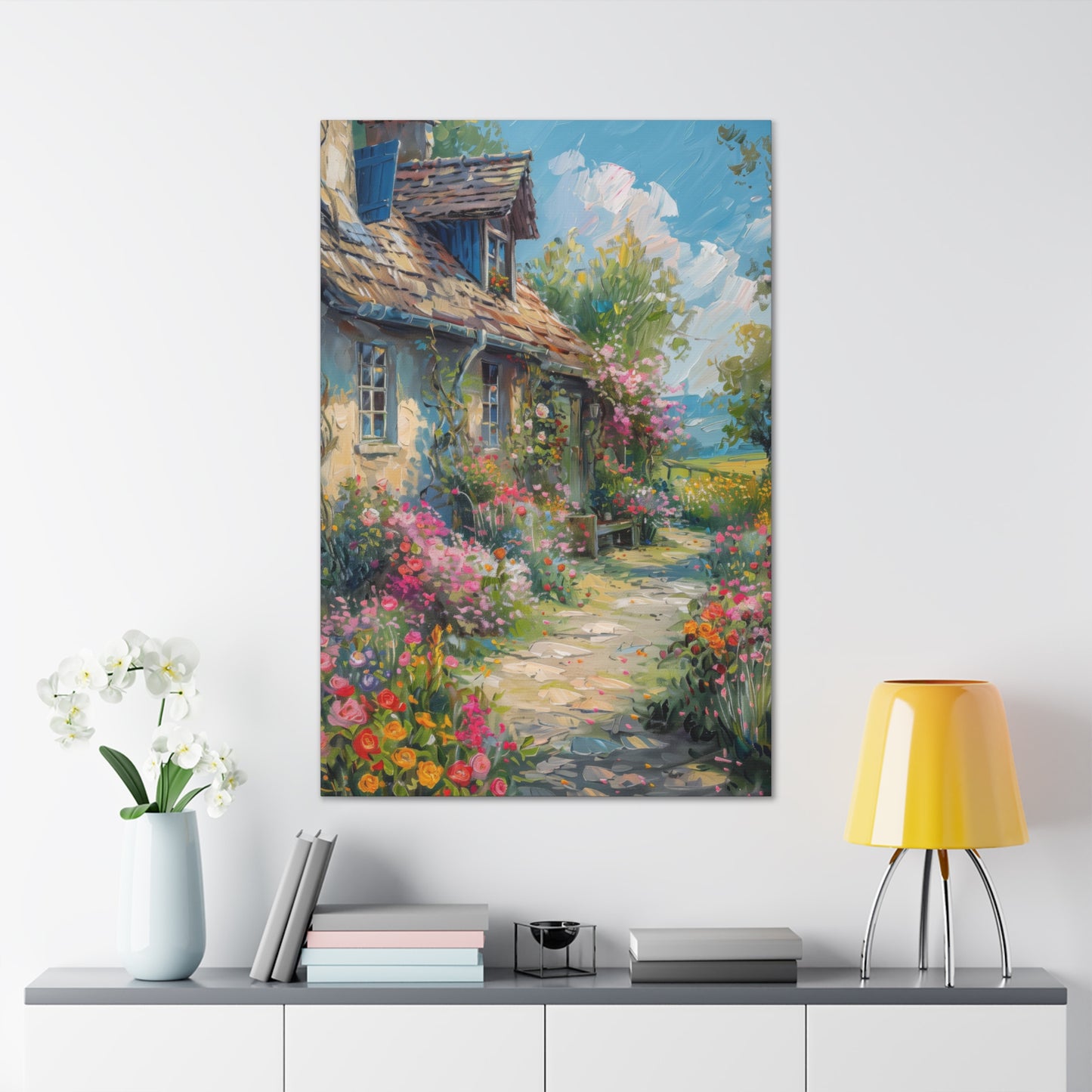 French country side whimsical Digital Oil Painting Print Canvas Gallery Wraps