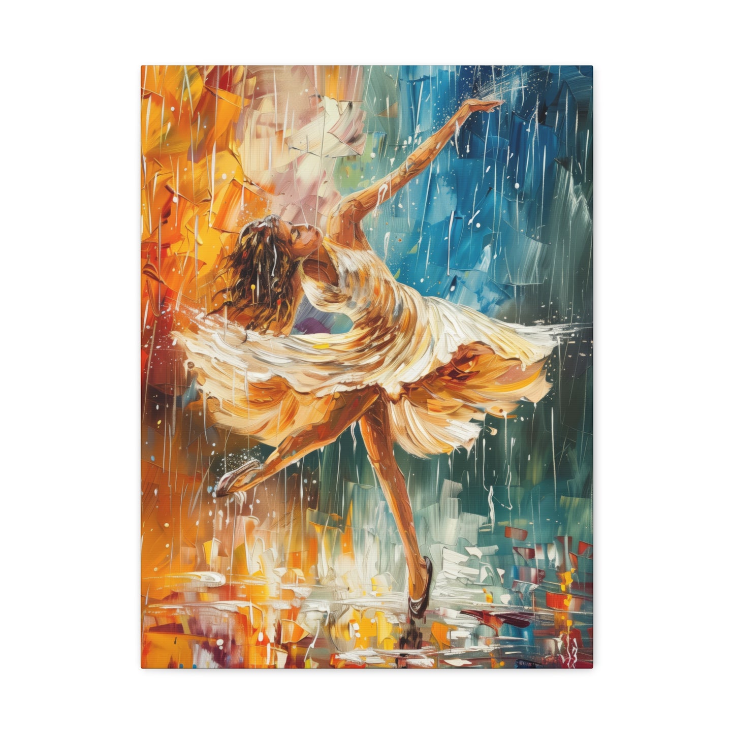 Dancing in the Rain - Leonid Afremov Style Digital Print Canvas Gallery Wraps