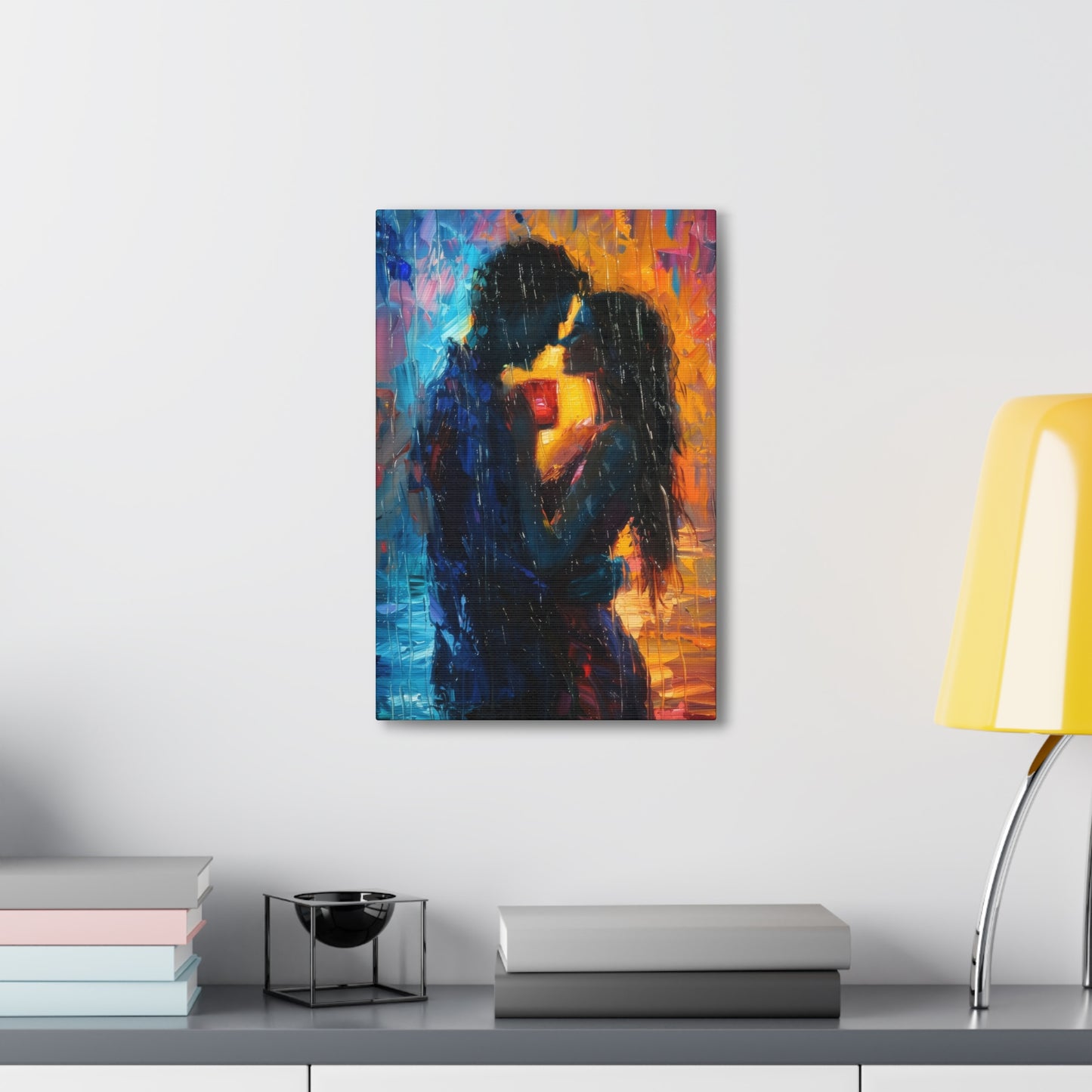 Couple - Leonid Afremov Style Digital Oil Painting Canvas Gallery Wraps