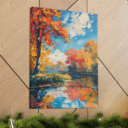 Autumn Nature - Claude Monet Style Digital Print Canvas Gallery Wraps