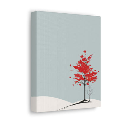 Maple Tree in Winter - Illustration Canvas Gallery Wraps