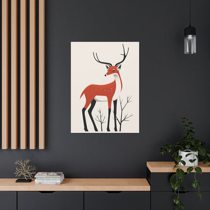 deer Digital Illustration Canvas Gallery Wraps