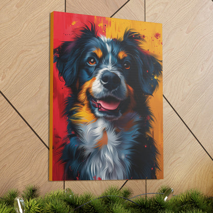 Border Collie Dog - Illustration Canvas Gallery Wraps