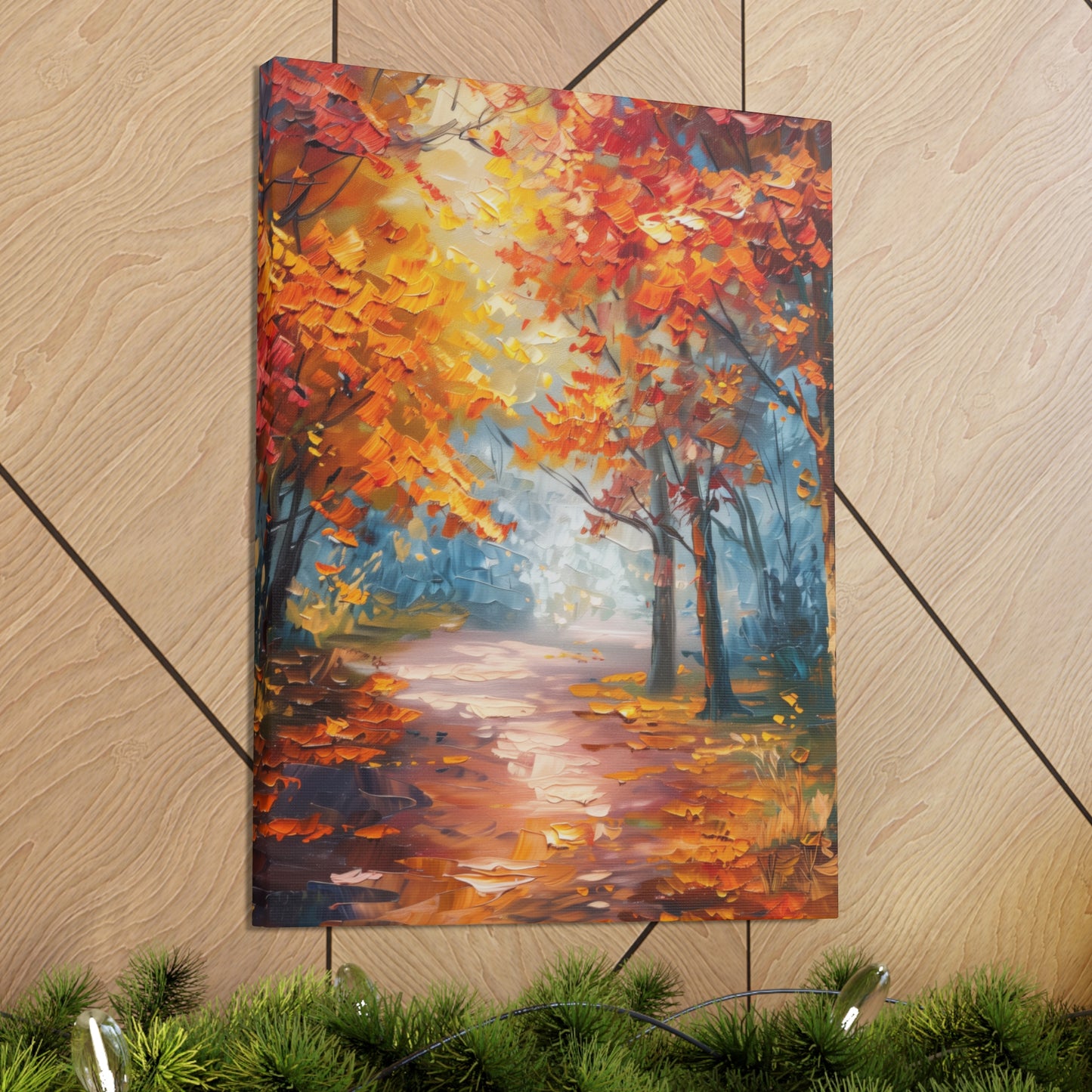 Road Through Autumn Forest - Leonid Afremov Oil Painting Canvas Gallery Wraps