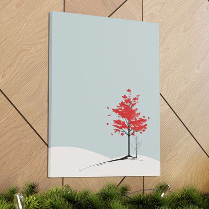 Maple Tree in Winter - Illustration Canvas Gallery Wraps