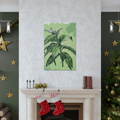 Plant Leaves Digital Illustration Canvas Gallery Wraps