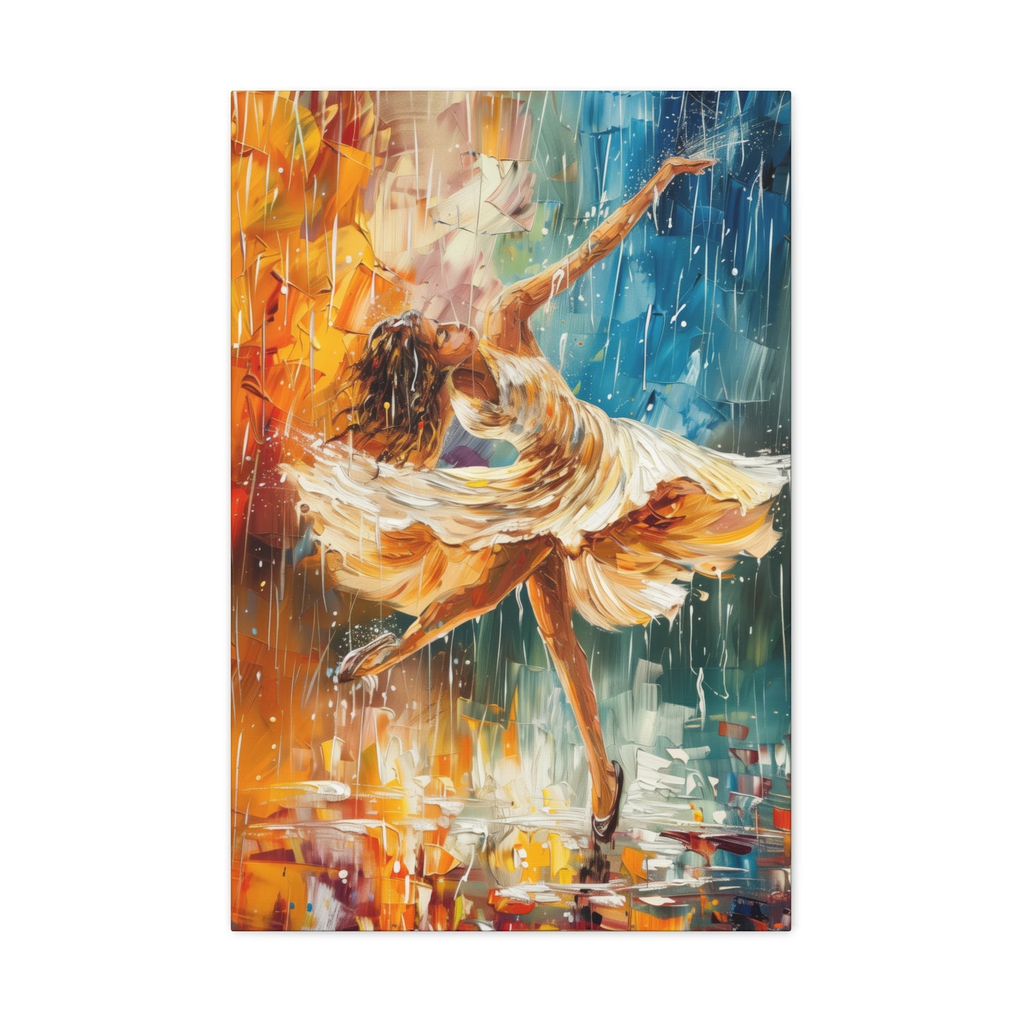 Dancing in the Rain - Leonid Afremov Style Digital Print Canvas Gallery Wraps