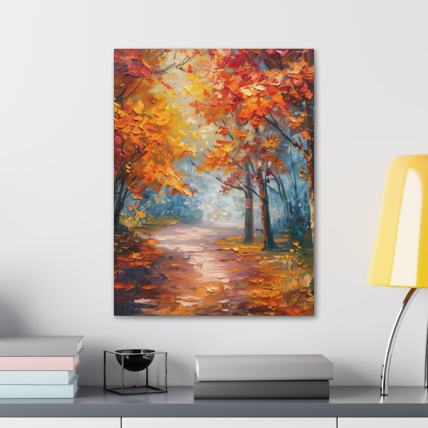 Road Through Autumn Forest - Leonid Afremov Oil Painting Canvas Gallery Wraps